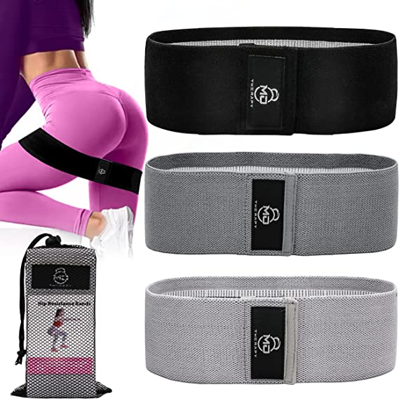 Mo Therapy Resistance Bands for Working Out Glutes, Hips, Thighs & Legs - 3 Levels Non-Slip Fabric Exercise Booty Band for Fitness,Stretching, Yoga, Pilates & Strength Training